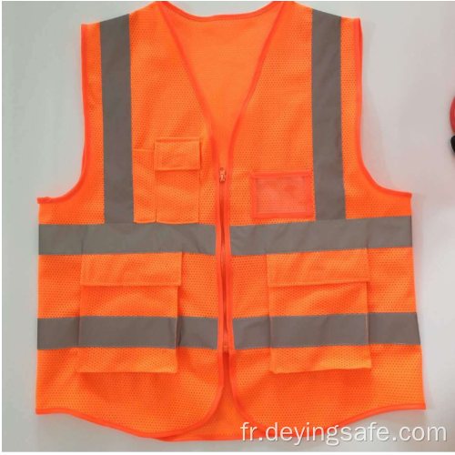 Gilet en tissu résille réfléchissant avec poche